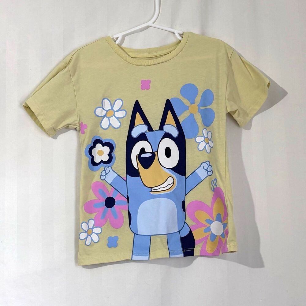 Jumping Beans Toddler Girls Yellow Bluey Flower Graphic T-Shirt Tee Size 5T